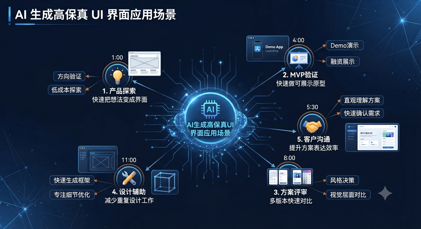 AI生成高保真UI界面的应用场景