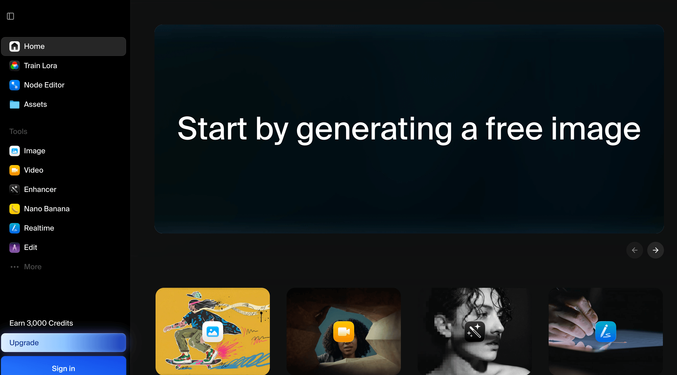 综合AI设计创意平台Krea