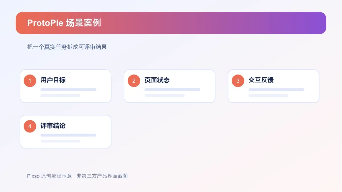 ProtoPie场景案例任务拆解示意