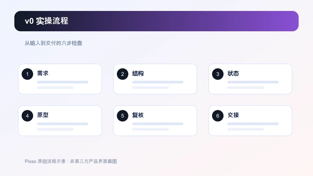 v0 使用教程:从提示词到响应式网页示意图