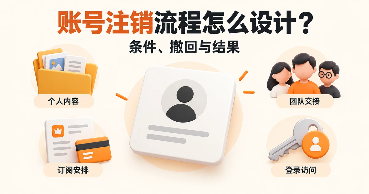 账号注销流程怎么设计?条件、撤回与结果
