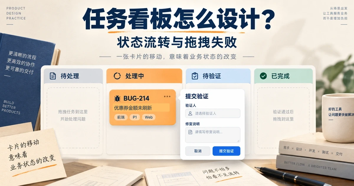 任务看板怎么设计?状态流转与拖拽失败