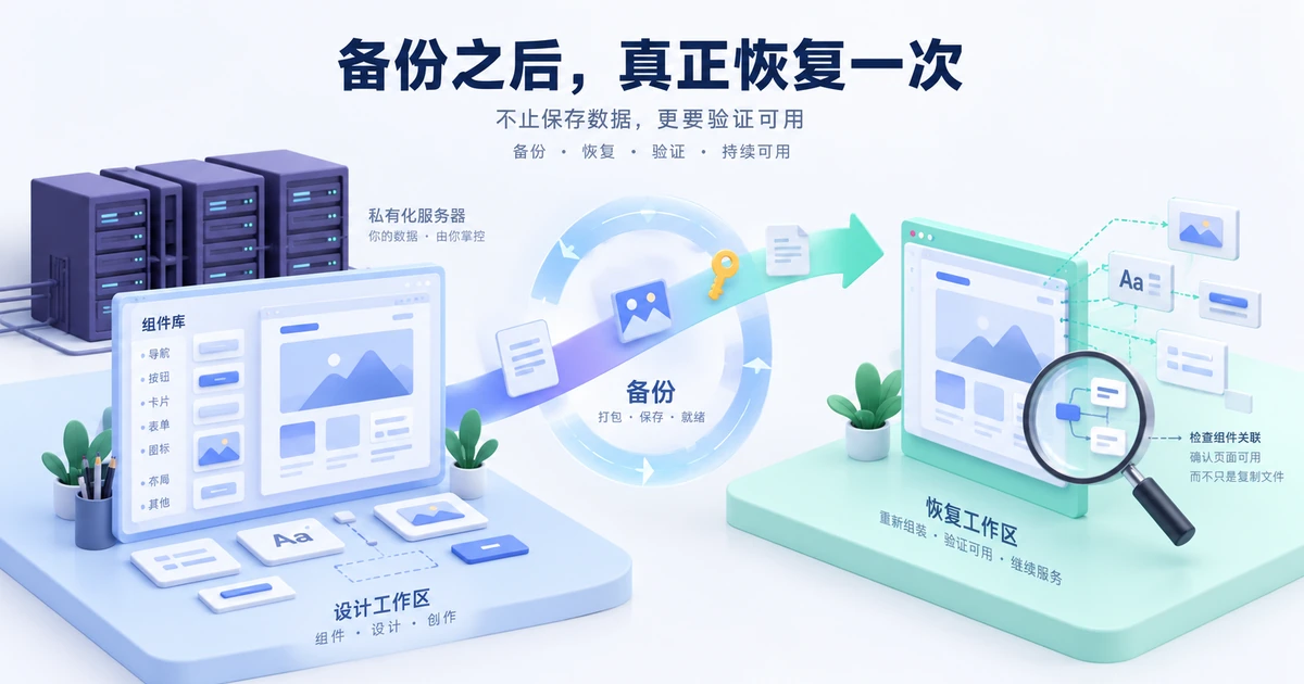 设计资产完成备份后,在恢复工作区检查文件、图片与权限
