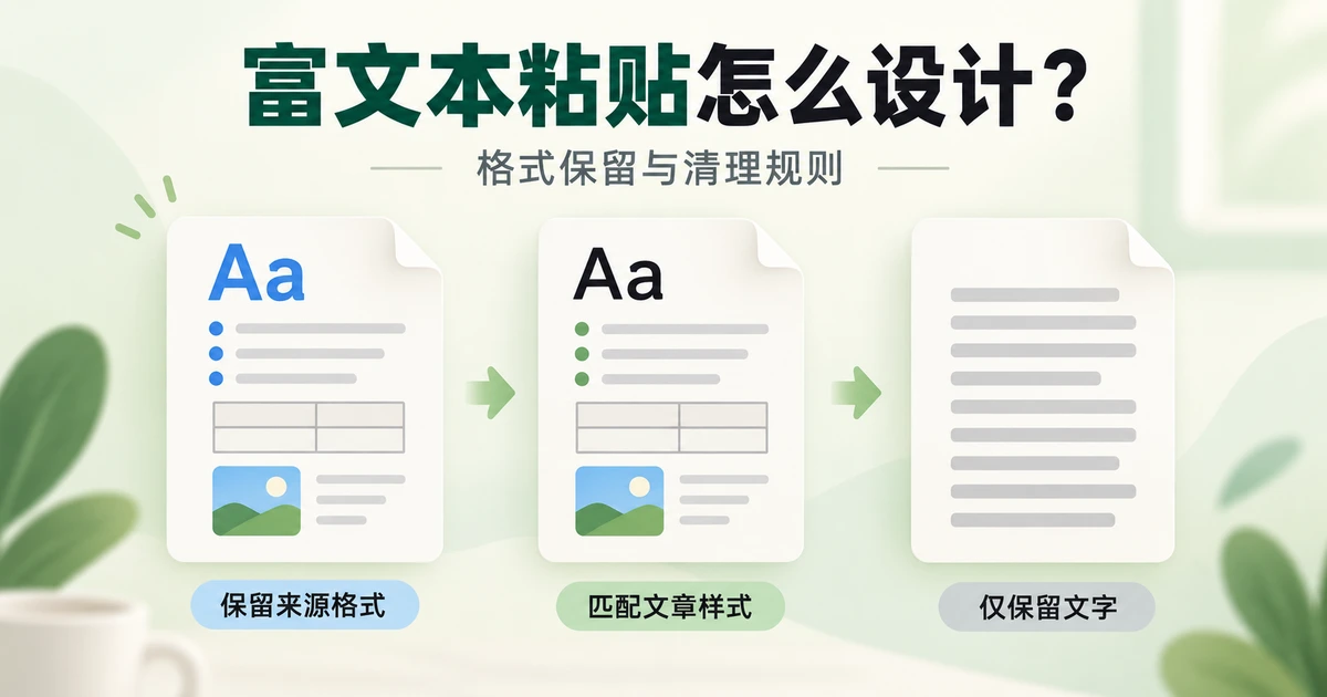 富文本粘贴怎么设计?格式保留与清理规则