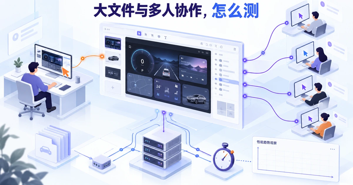 车载HMI大文件连接多名协作者,并记录协作性能趋势