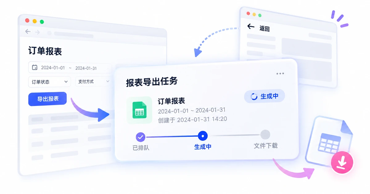 订单导出离开当前页面后仍可从任务记录找回生成结果