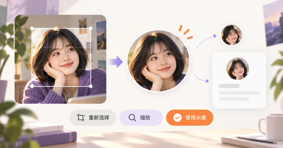 同一张照片经过裁剪,形成个人资料和列表中的同源圆形头像