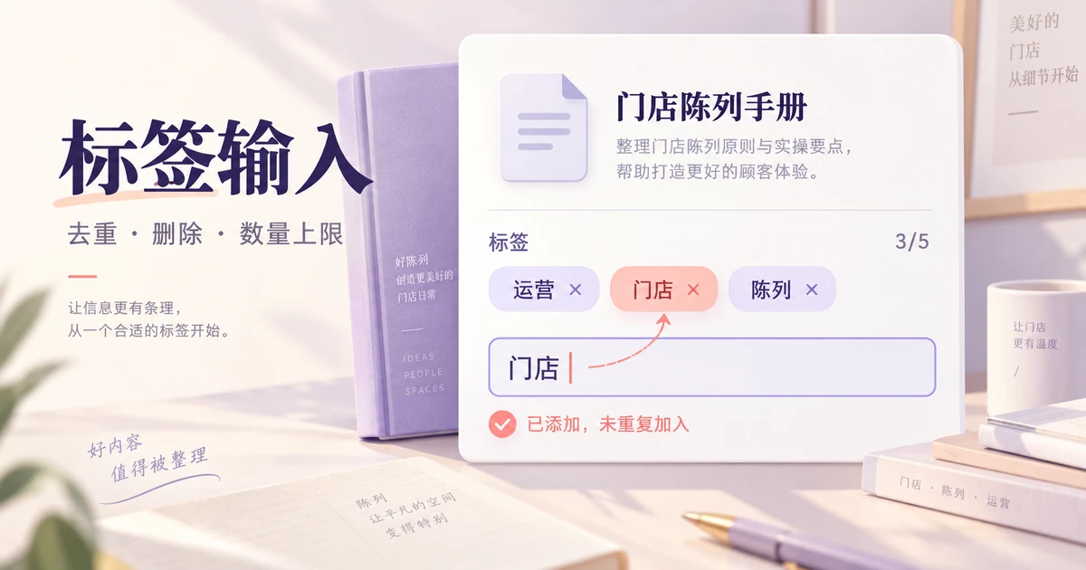 门店陈列手册已有运营、门店、陈列三个标签,再次输入门店时提示重复且不增加数量