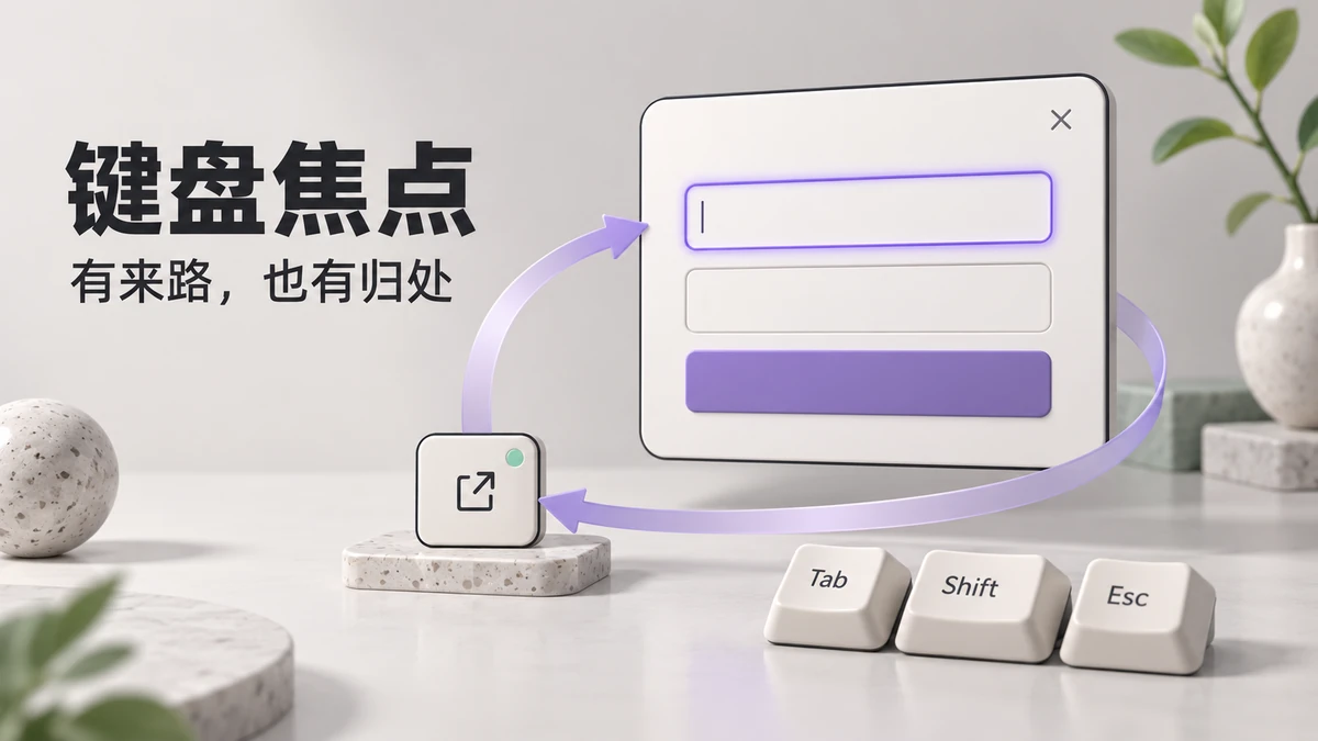 键盘焦点顺序设计：让弹窗、菜单与表单可操作