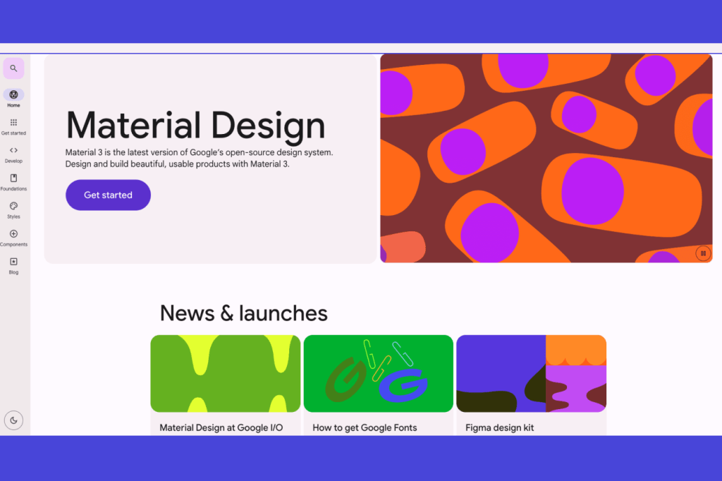 Material Design 页面中的设计系统、颜色和组件内容