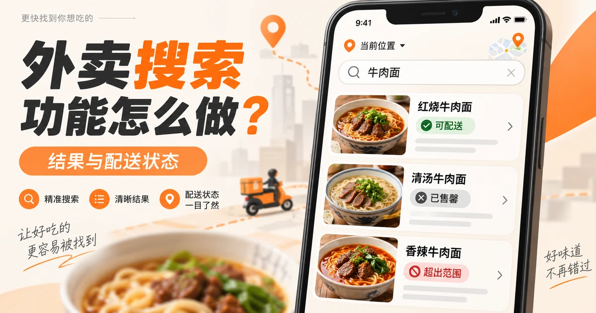 外卖平台搜索功能怎么做？结果与配送状态