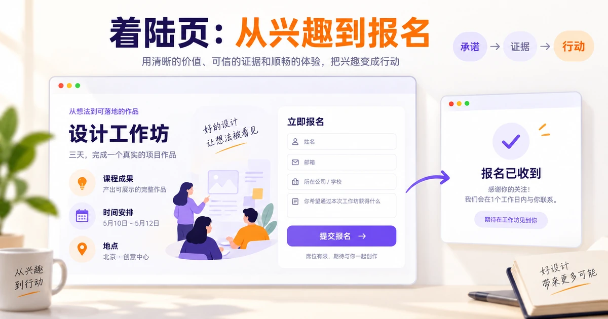着陆页UI怎么设计？从首屏到报名完成