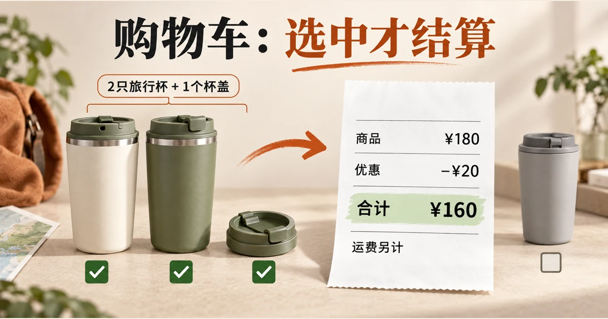 购物车勾选商品与优惠门槛共同决定结算金额的关系