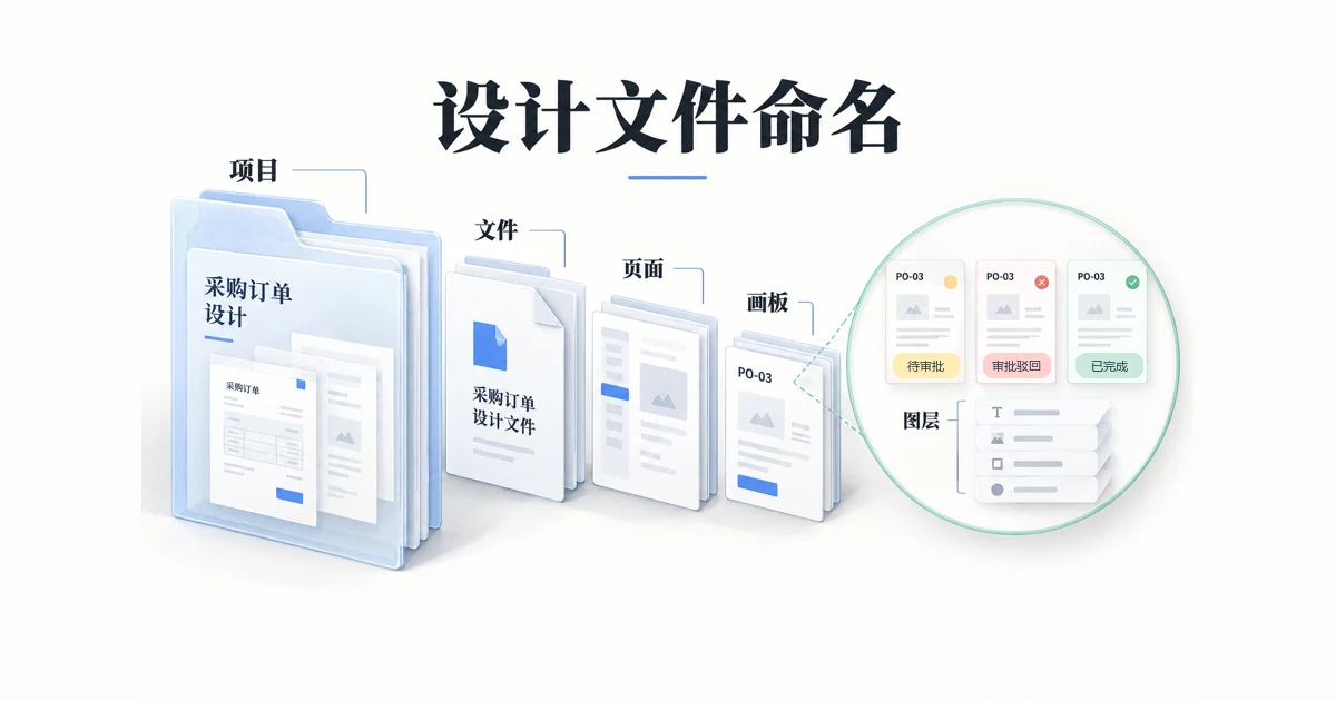 设计项目从文件、页面、画板到图层的清晰命名层级