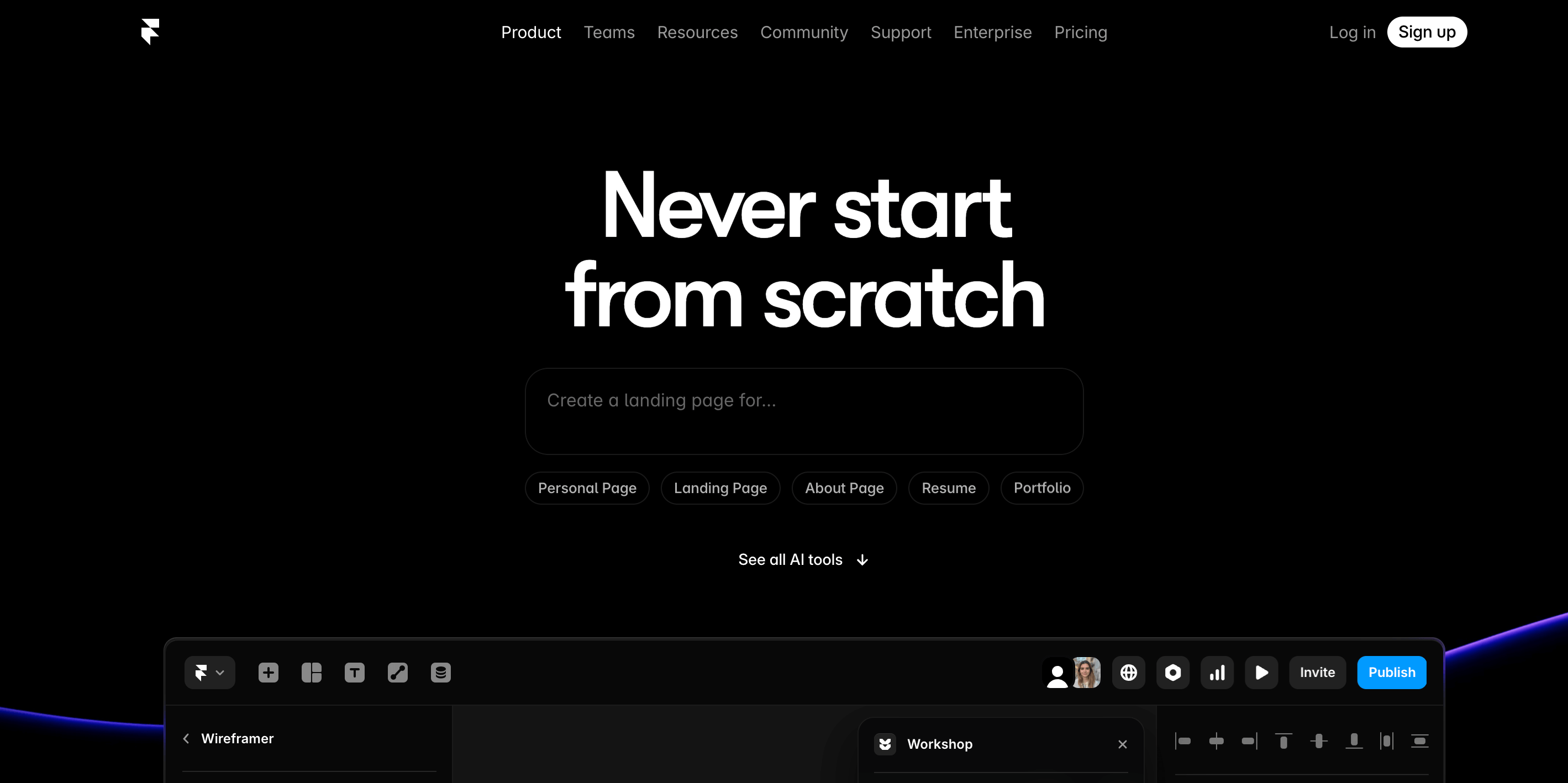 Framer AI —— 网页视觉设计的自动机