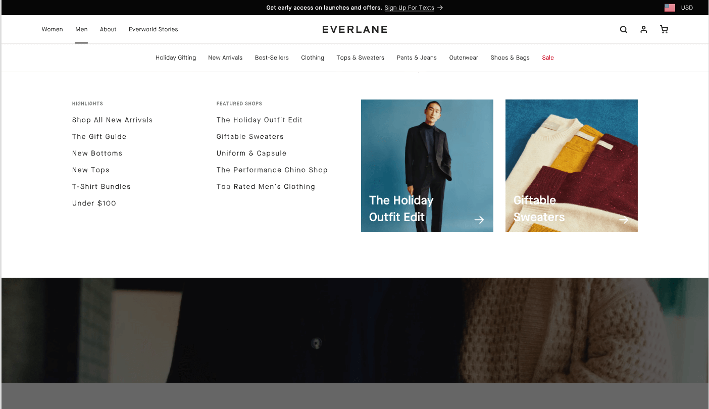 时尚电商网站导航设计